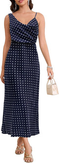 LUNAMODA Women's Summer Satin Dress for Elegant Occasions