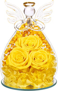 Beferr Preserved Rose Angel Figurine - Eternal Flower Gift for Women