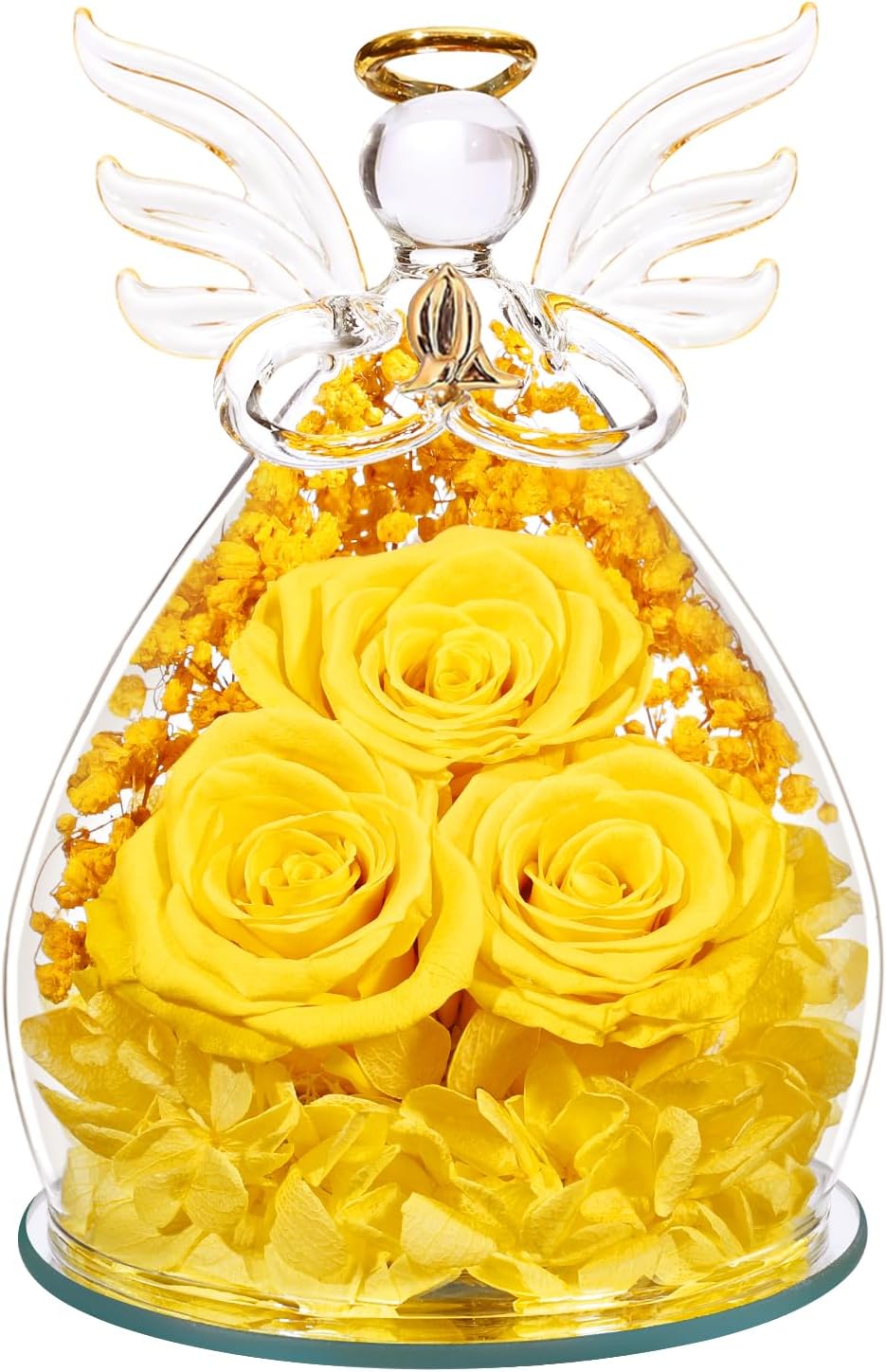 Eternal Preserved Rose Angel Figurine Gift for Women and Mom