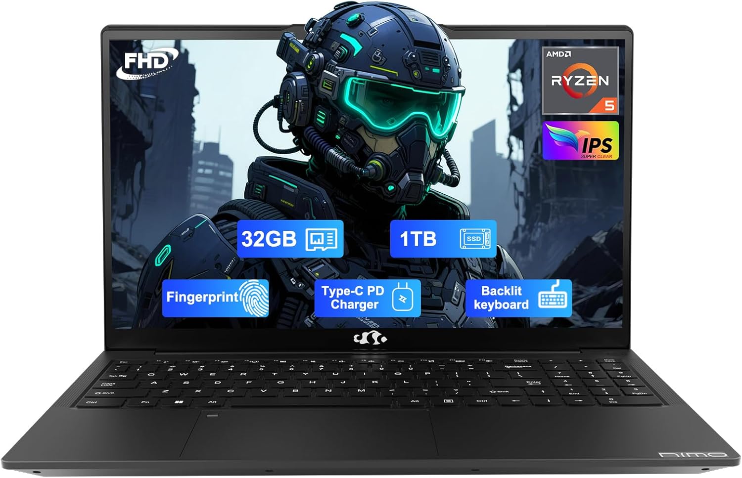 15.6ft' FHD Laptop with 32GB RAM and 1TB SSD for Students