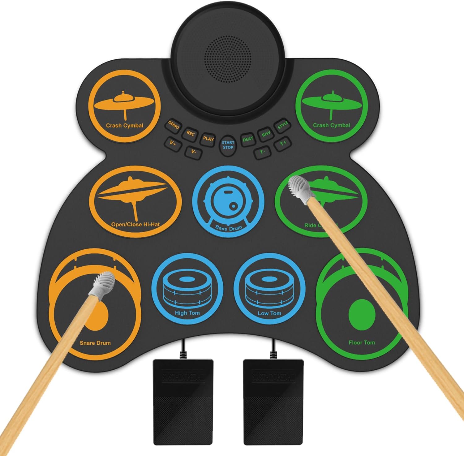 Electric Drum Set with Speaker & Battery Support for Fun Beats