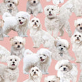 100% Combed Cotton Printed Fabric Pink White Black - 5 Yards