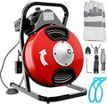 50ft x 1/2 in Drain Cleaner Machine - Heavy Duty Electric Auger
