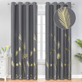 Dark Grey Blackout Curtains 90 in Panel Set - Thermal Insulated Drapes