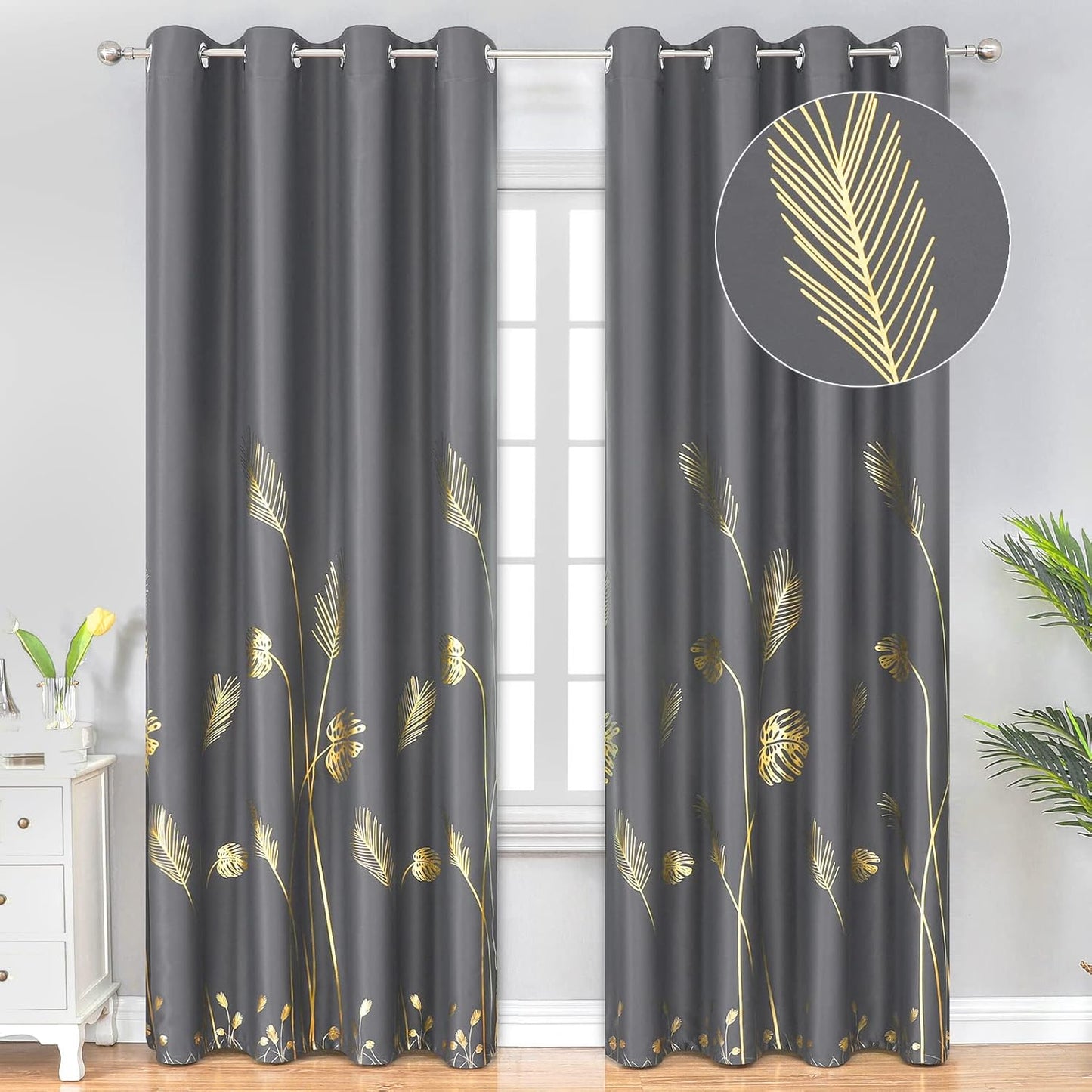 Estelar Textiler Dark Grey Blackout Curtains for Elegant Living