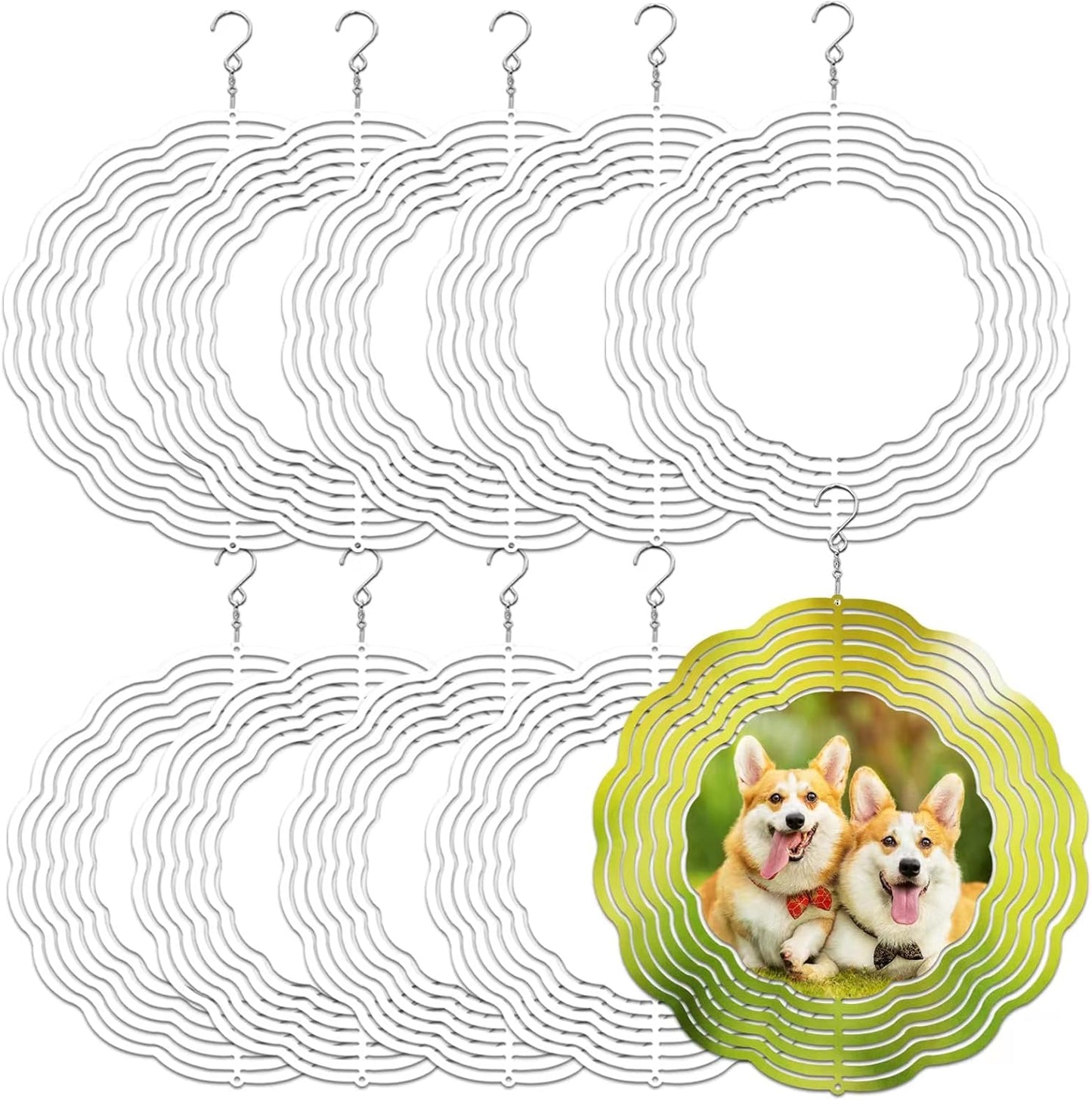 10 Pack 10 Inch Sublimation Wind Spinner Blanks for DIY Fun