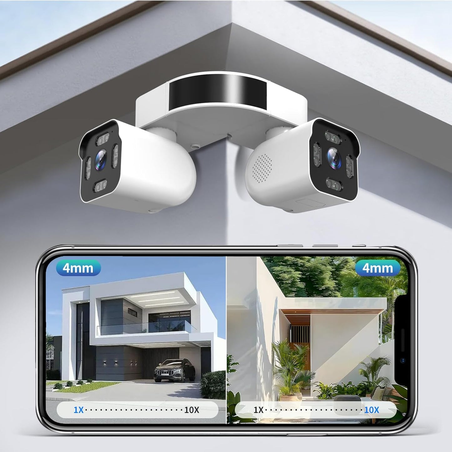 Dual Lens Outdoor Cameras with 2.5K HD and Night Vision Features