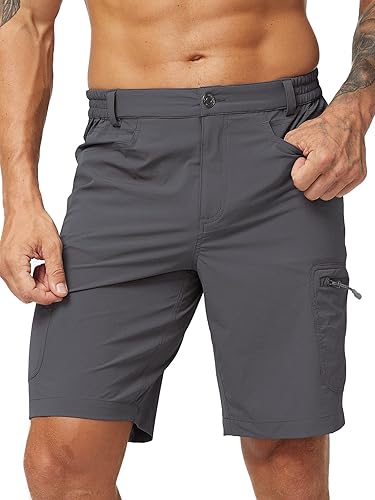 MIER Men's Quick Dry Hiking Shorts with 6 Pockets for Adventure