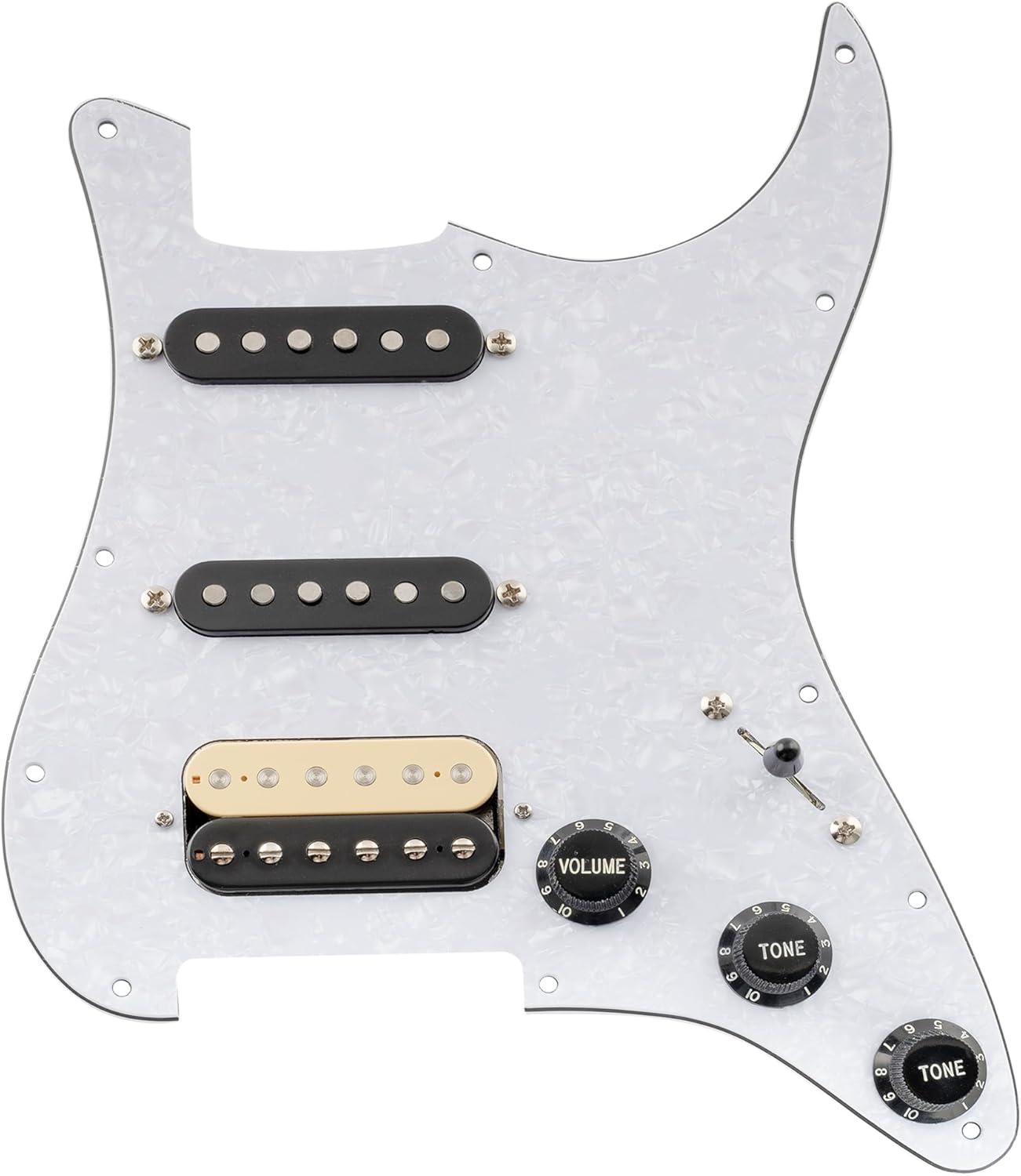 Musiclily Pro Auto-Split HSS Loaded Pickguard for Strat Guitar