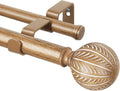 1 Inch Wood Double Curtain Rods 72 to 144 in - Decorative Heavy Duty