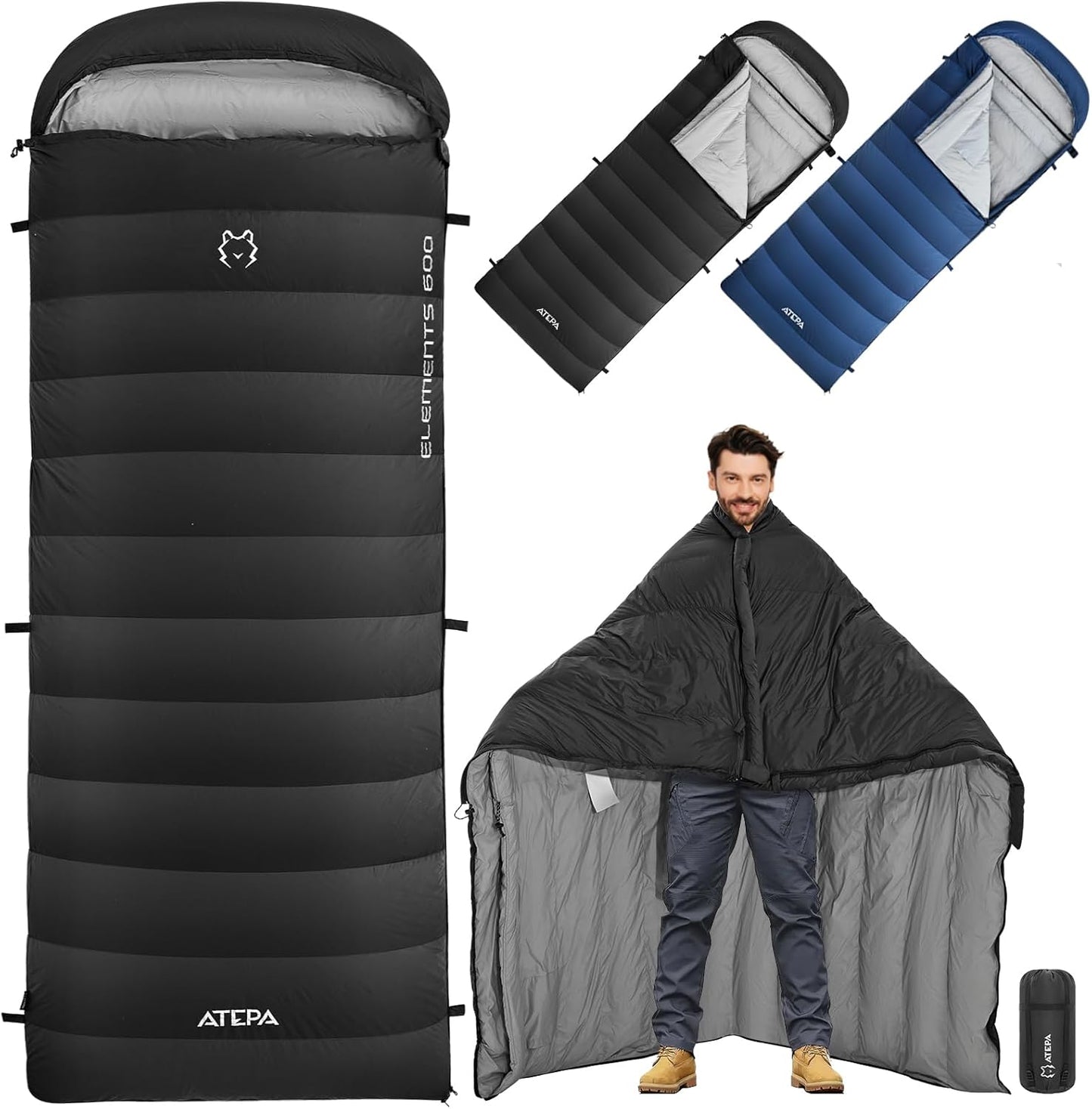 ATEPA Down Sleeping Bag: Lightweight Waterproof for All Seasons