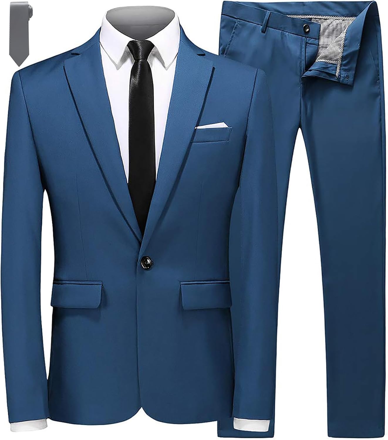 MOGU Men's Slim Fit Tuxedo Suit for Weddings and Formal Events