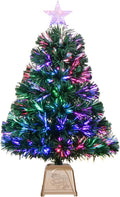 24in Green Fiber Optic Christmas Tree - Pre-Lit Tabletop Accent