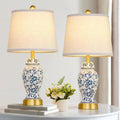 Chinoiserie Ceramic Table Lamps Set of 2 - Classic Blue & White