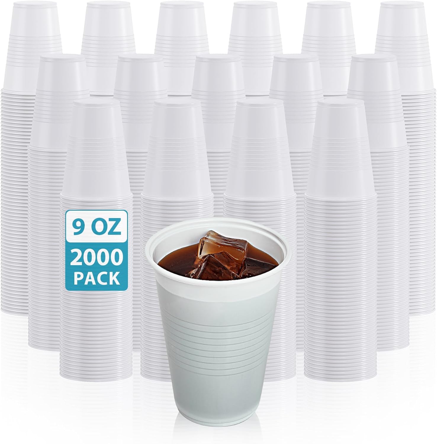 2000 Pack of 9 oz Disposable Plastic Cups for All Occasions