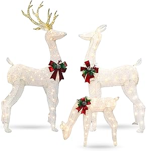 Joiedomi 3 Packs Christmas Decoration Deer Family for Yard
