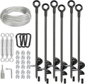 6 Pcs 30 in Ground Anchors Kit - Heavy Duty Shed & Trampoline Anchors