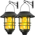 Solar Hanging Lantern Outdoor Flickering Flames Lights - 2 Pack