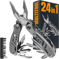 24-in-1 Multitool with Knife, Pliers & 11 Bits - Compact EDC Gear