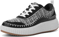 DREAM PAIRS Chunky City Tweed Platform Fashion Sneaker - Comfortable
