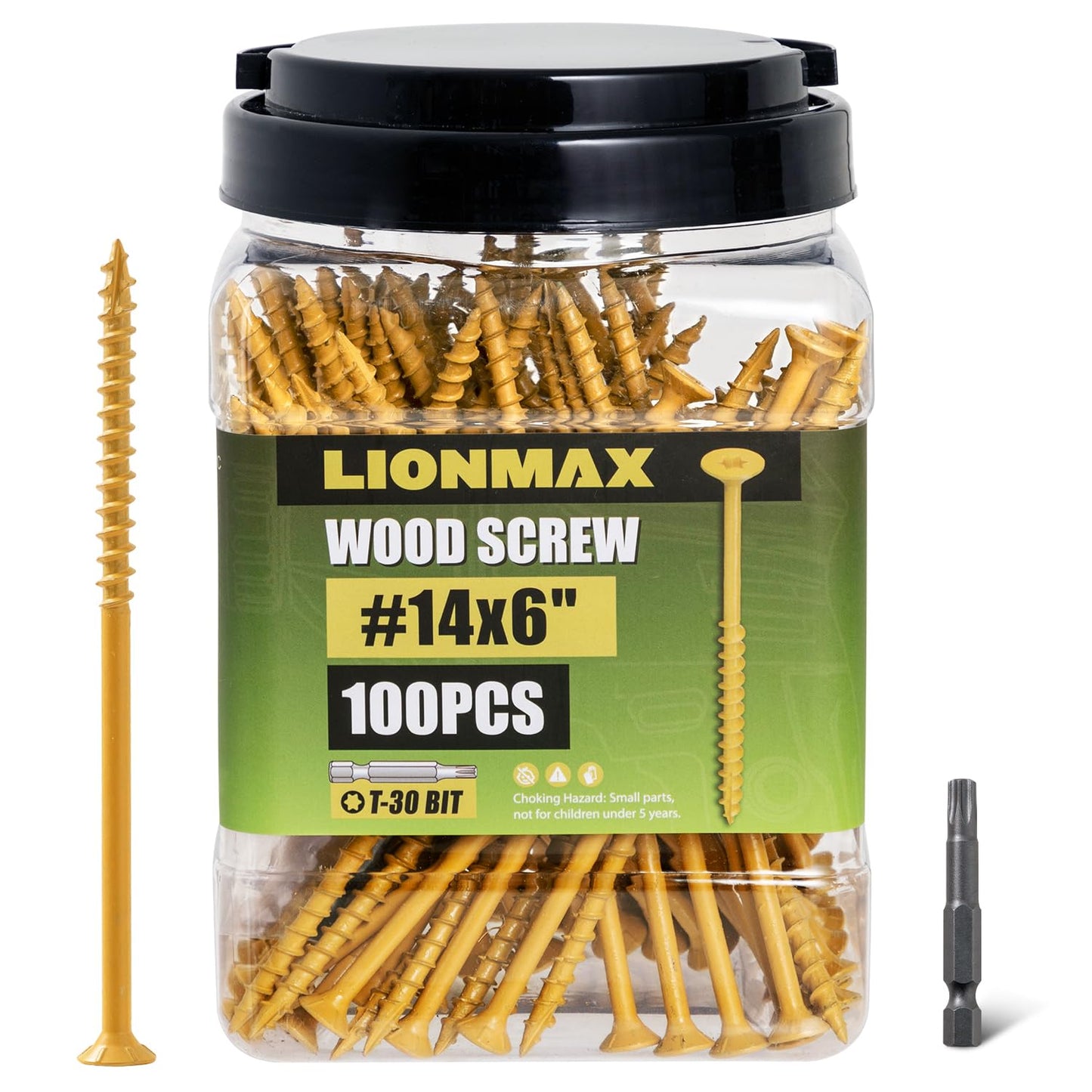 LIONMAX Deck Screws #14 x 6 Inch for Outdoor Decking Projects