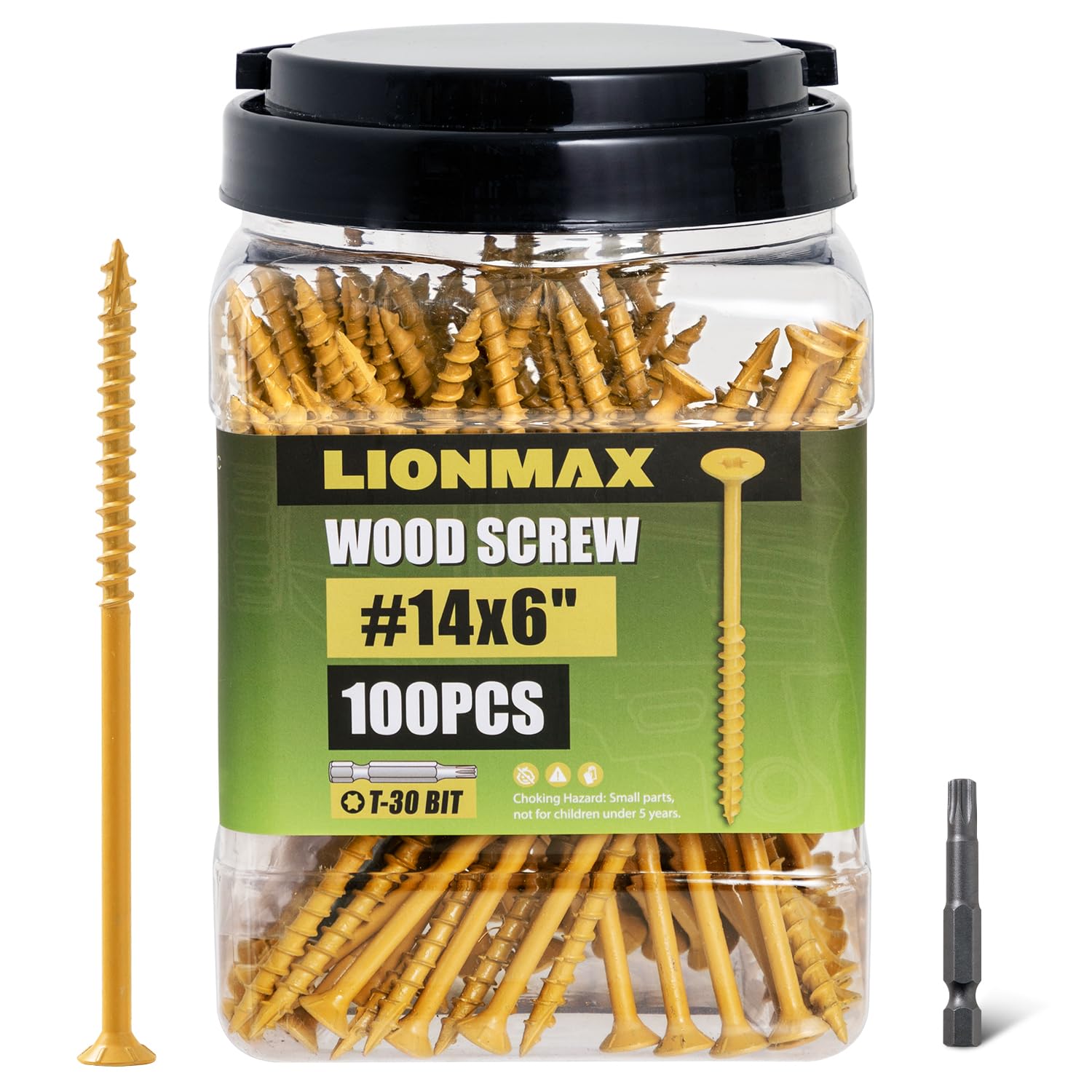 LIONMAX Deck Screws #14 x 6 Inch for Outdoor Decking Projects