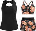 Tankini Swimsuit 3 Piece Set for Women - Tummy Control and Boyshorts