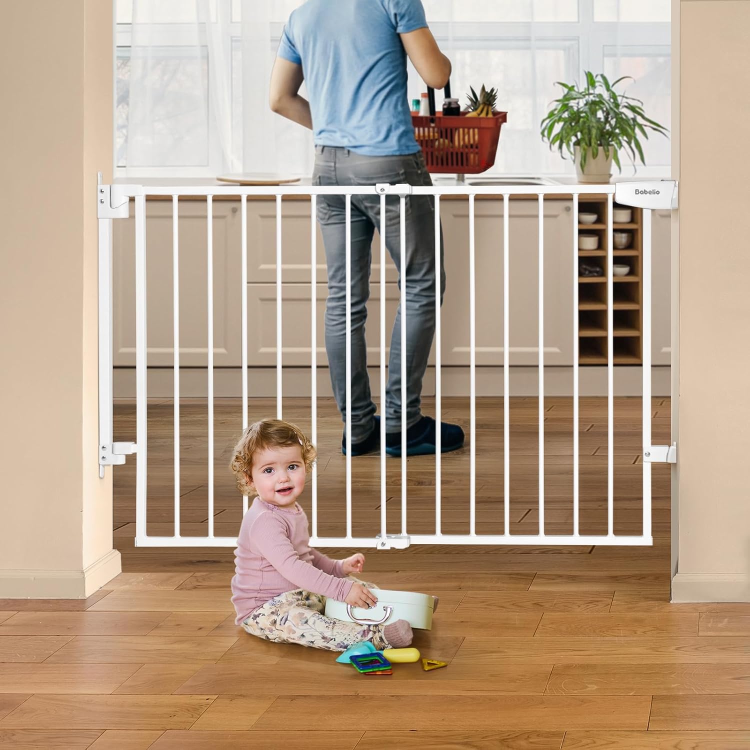 Babelio Auto-Close Safety Gate - White