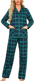 ENJOYNIGHT Womens Cotton Flannel Pajamas Set - Soft Warm Sleepwear