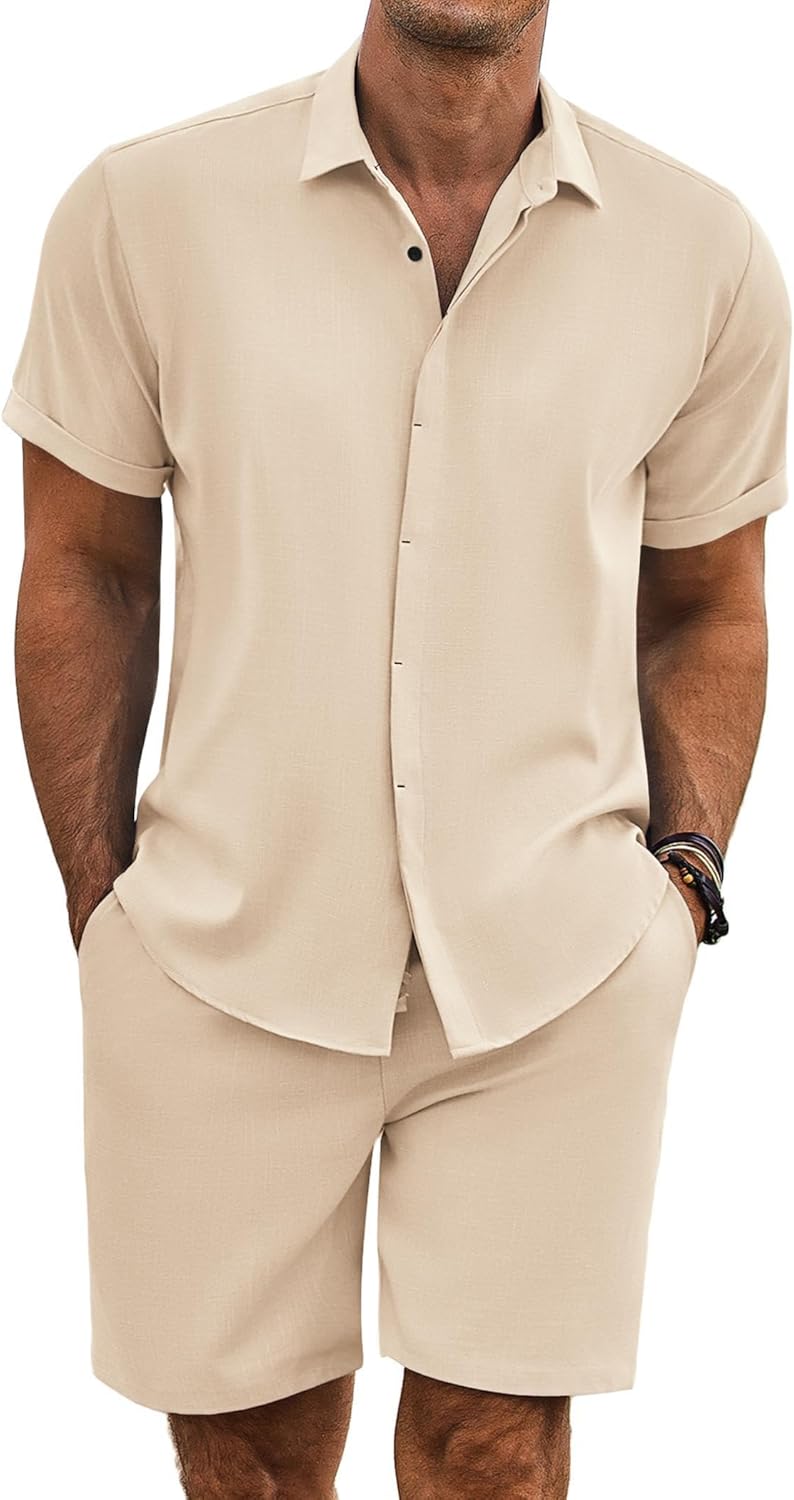 COOFANDY Men's Summer Beach Outfits for Vacation and Relaxation