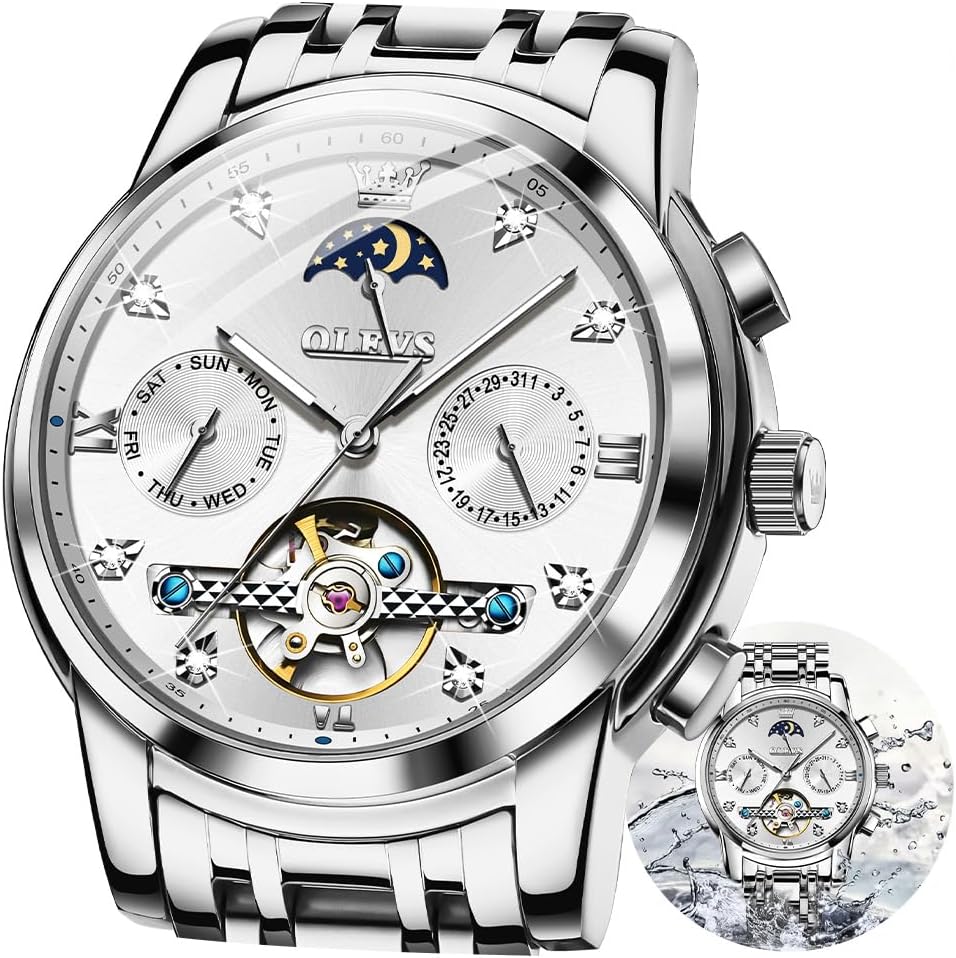 OLEVS Luxury Self-Winding Skeleton Watch