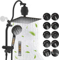 Dual Filter All Metal 10in Rainfall Showerhead Combo - High Pressure