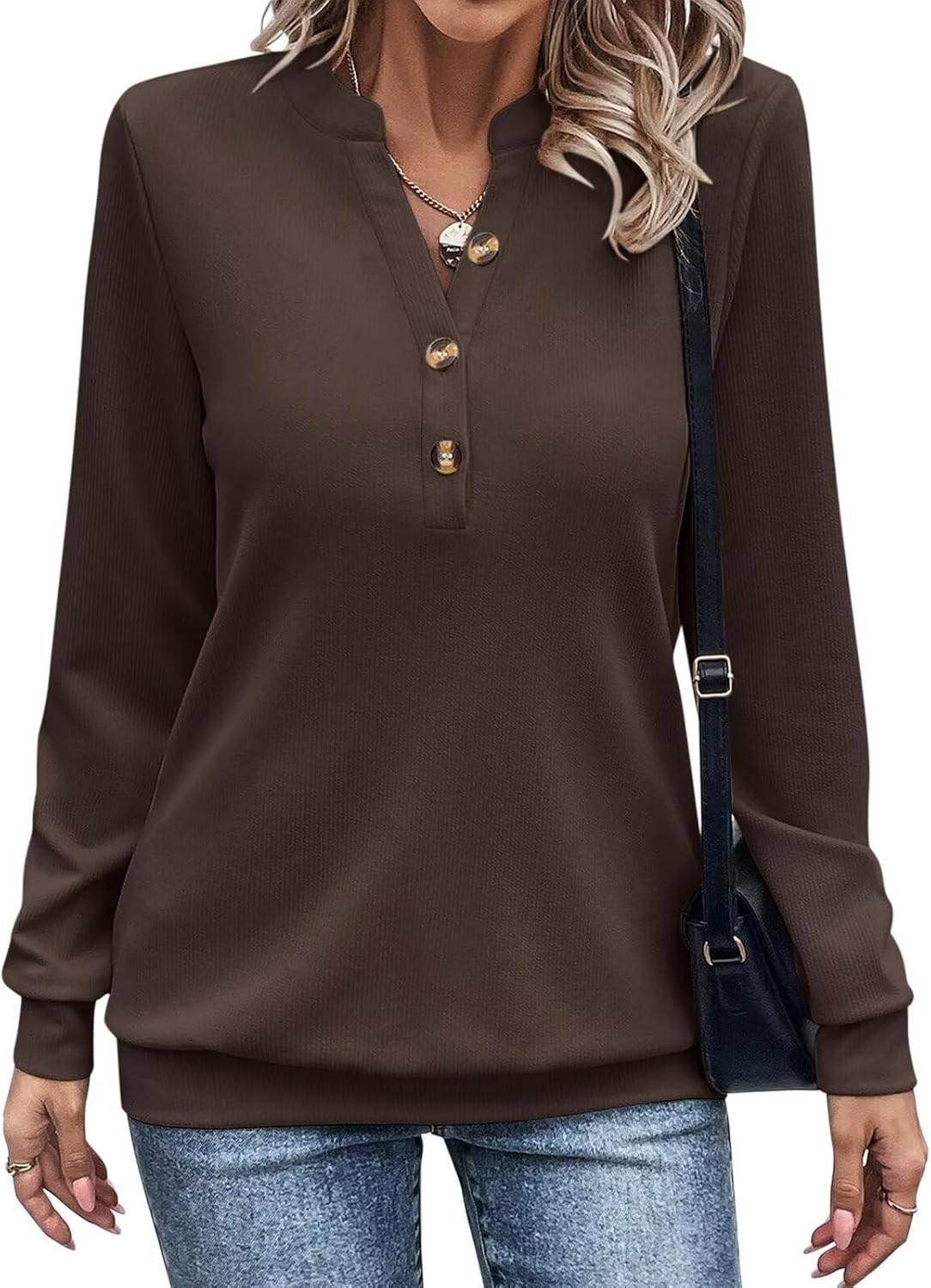EADINVE Stylish V Neck Pullover for Fall