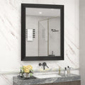 Matte Black Bathroom Mirror 20x24 in Rectangle - Classic Thick Frame