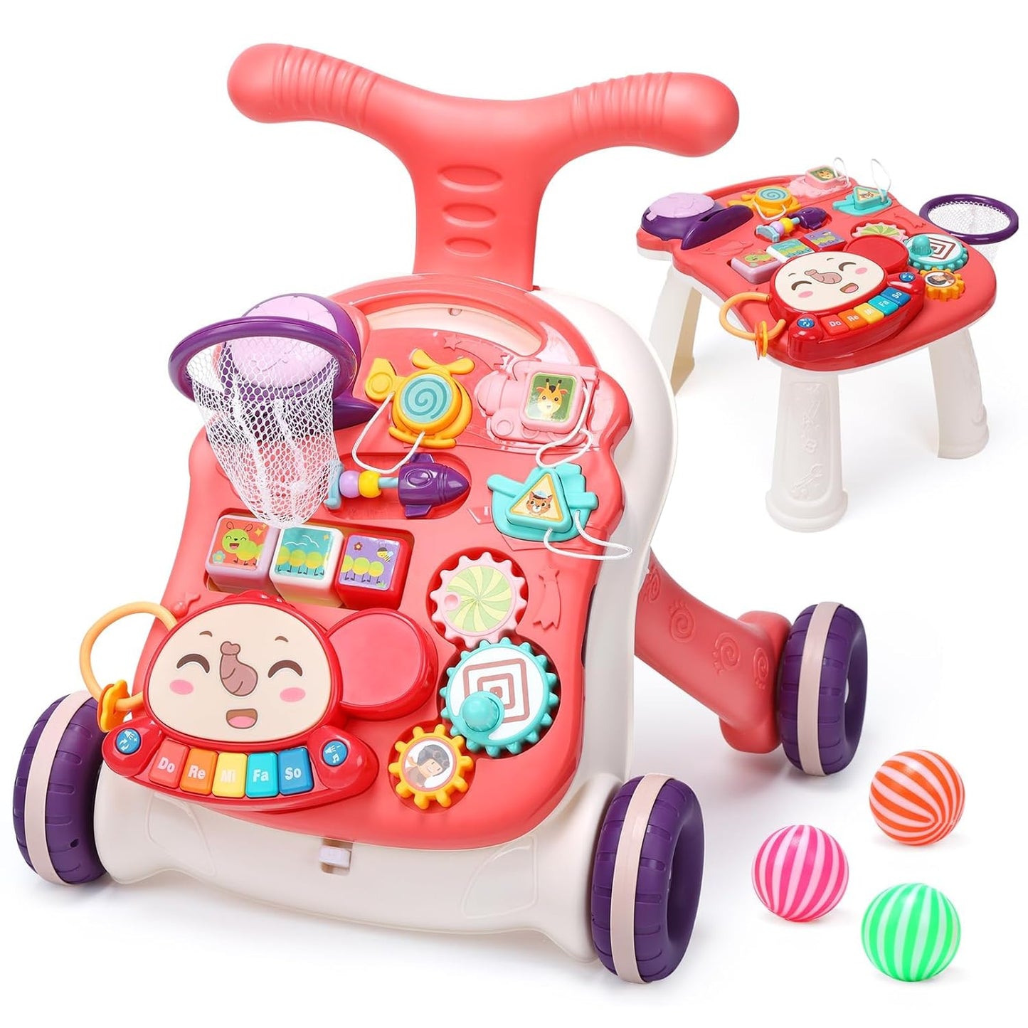 CUTE STONE 2-in-1 Baby Walker: Stand & Play!