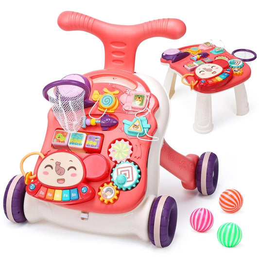 CUTE STONE 2-in-1 Baby Walker: Stand & Play!