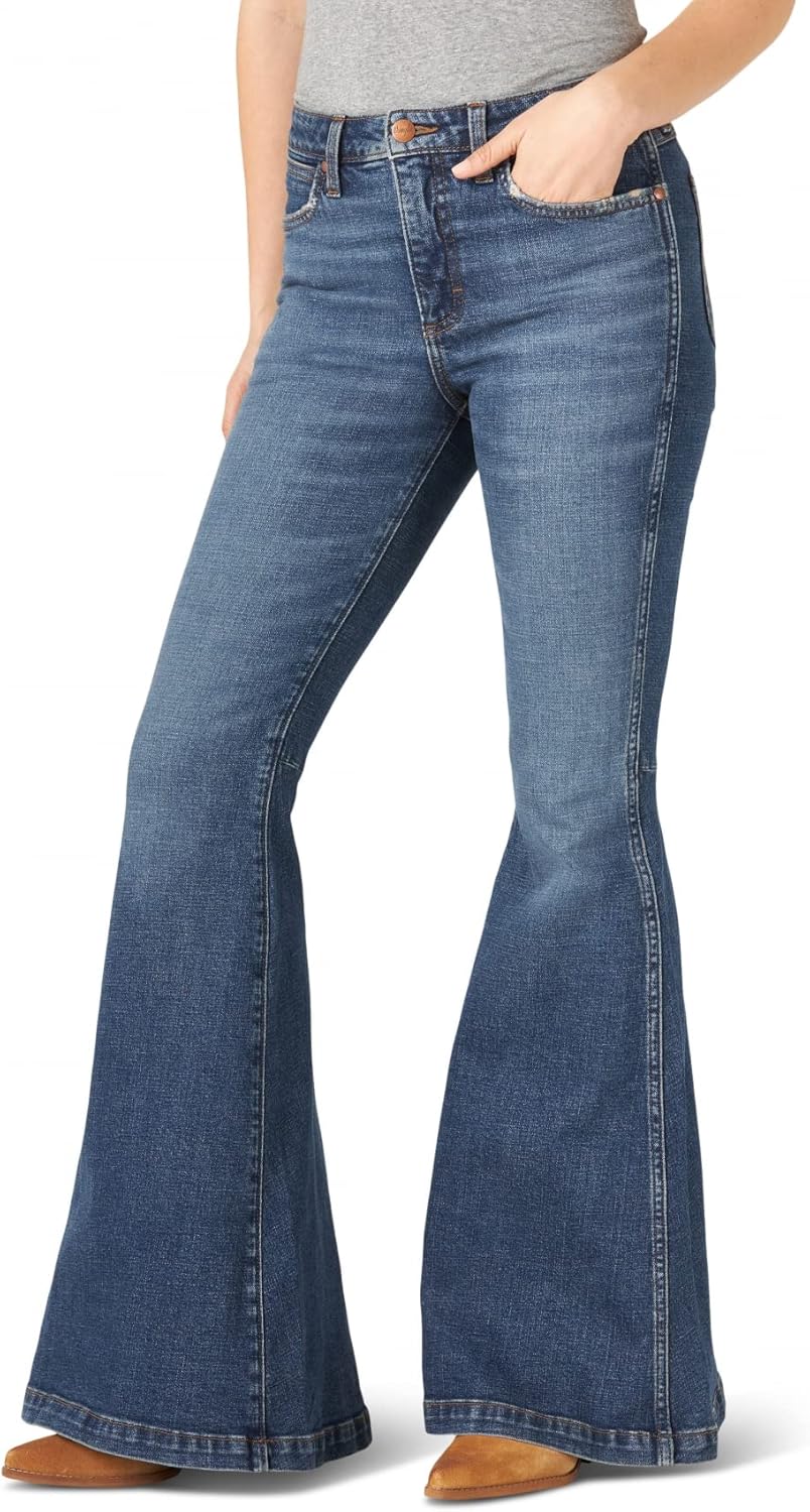 Wrangler Women's Retro High Rise Flare Jeans for Modern Style