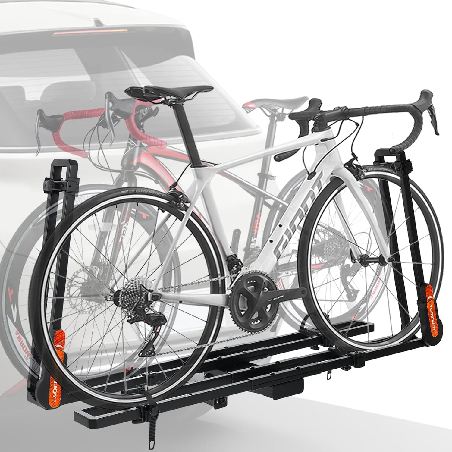TOOENJOY Folding Hitch Bike Rack for 2-Bike Capacity SUVs