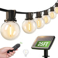 addlon 25FT Solar Powered Outdoor String Lights - Dimmable G40 Globe