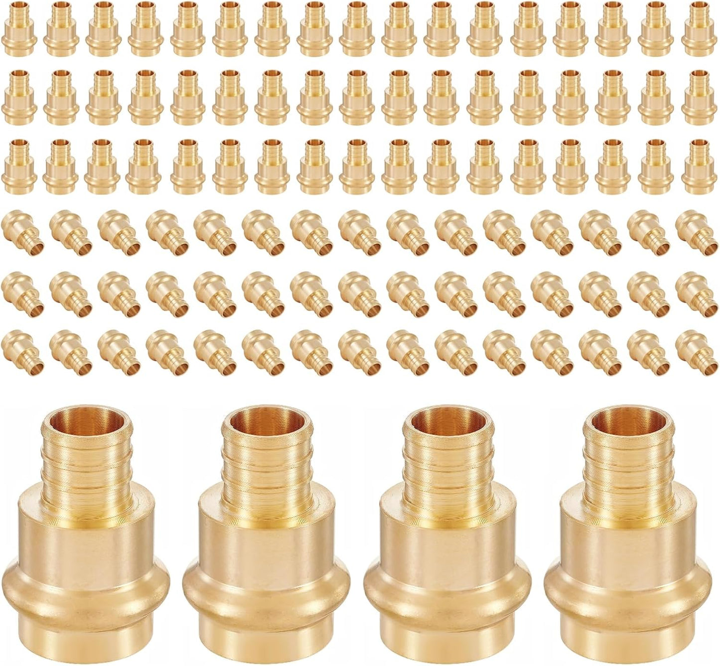 Seelink 3/4in Press x 3/4in PEX Crimp Coupling Brass Adapter Pack