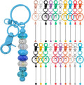 100 Pcs Beadable Keychains Bulk Kit for DIY Crafts - Multicolor