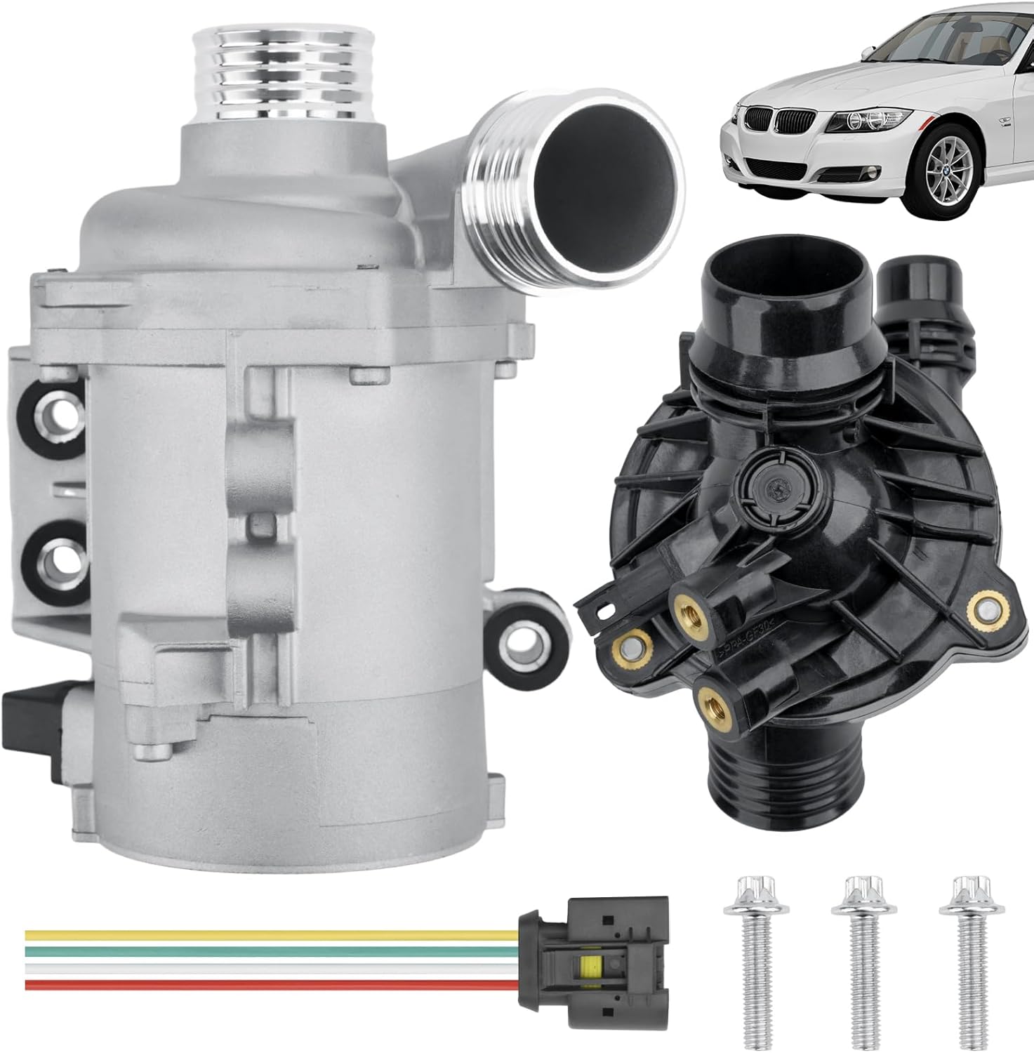 Electric Engine Water Pump W/Thermostat for BMW Models