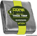 8 Mil Silver/Black Tarp 24 x 24 - Heavy Duty Waterproof Cover