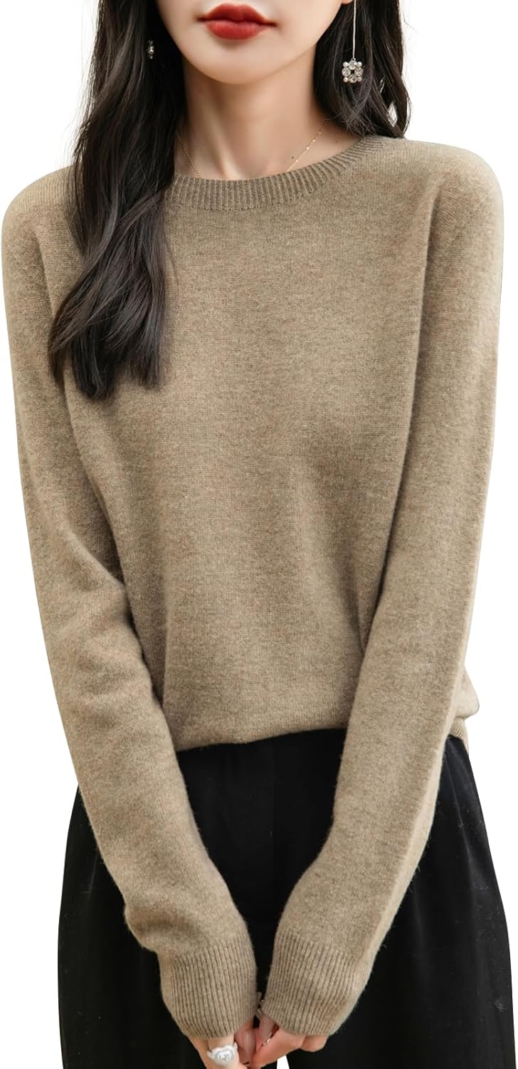 Women's 100% Merino Wool Seamless Knit Crewneck Sweater Review