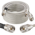 Dual CB Antenna Coax Cable 25FT Low Loss RG8X with 3 PL-259 Connectors