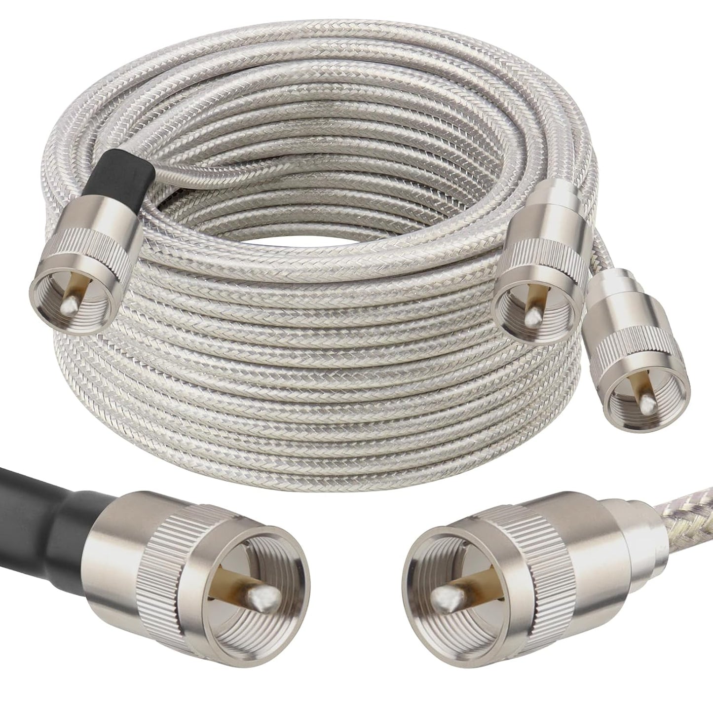 Dual CB Antenna Coax Cable 25FT for Low Loss Signal Transfer
