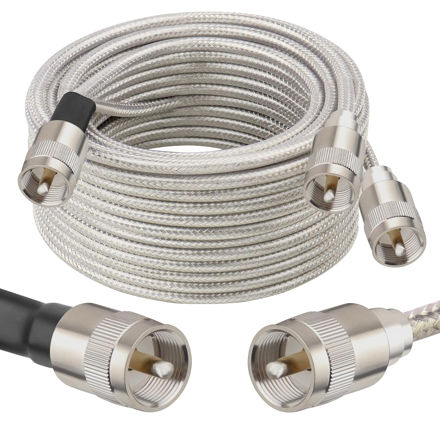Dual CB Antenna Coax Cable 25FT for Low Loss Signal Transfer