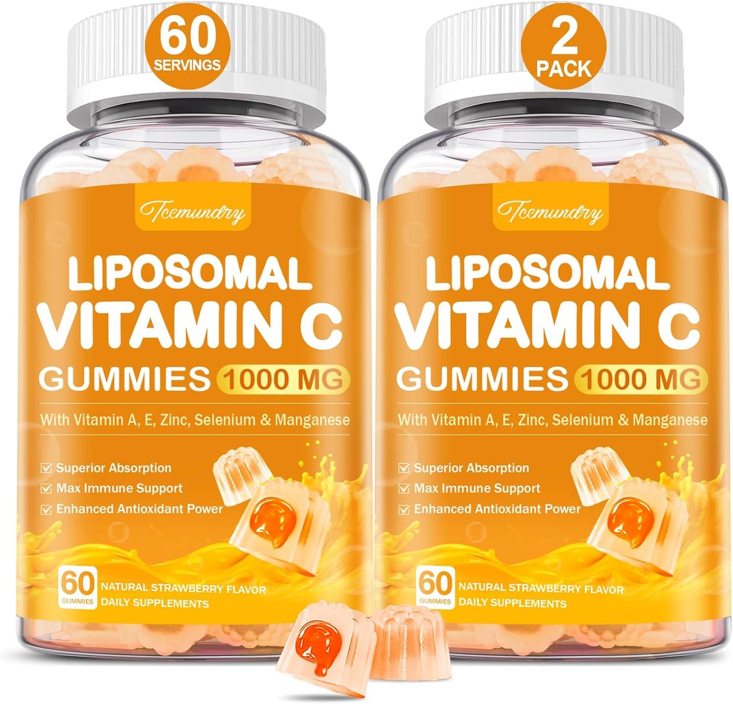 Liposomal Vitamin C Gummies 1000mg for Immune Support & Health