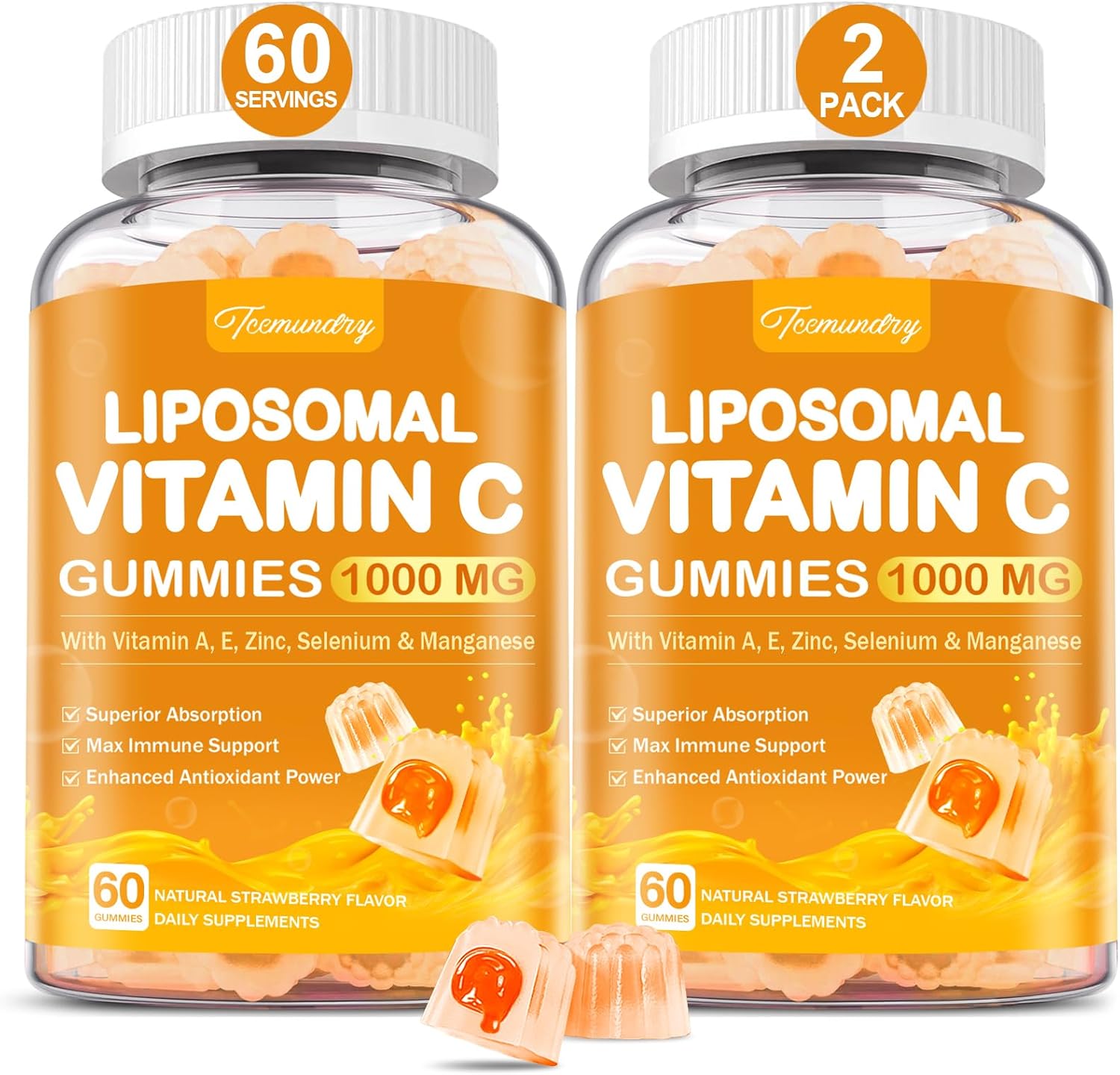 Liposomal Vitamin C Gummies 1000mg for Immune Support & Health