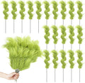 Lime Green Furry Christmas Tree Picks Topper Set - 20 Curly Stems